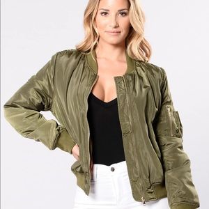 Olive Green Bomber Jacket